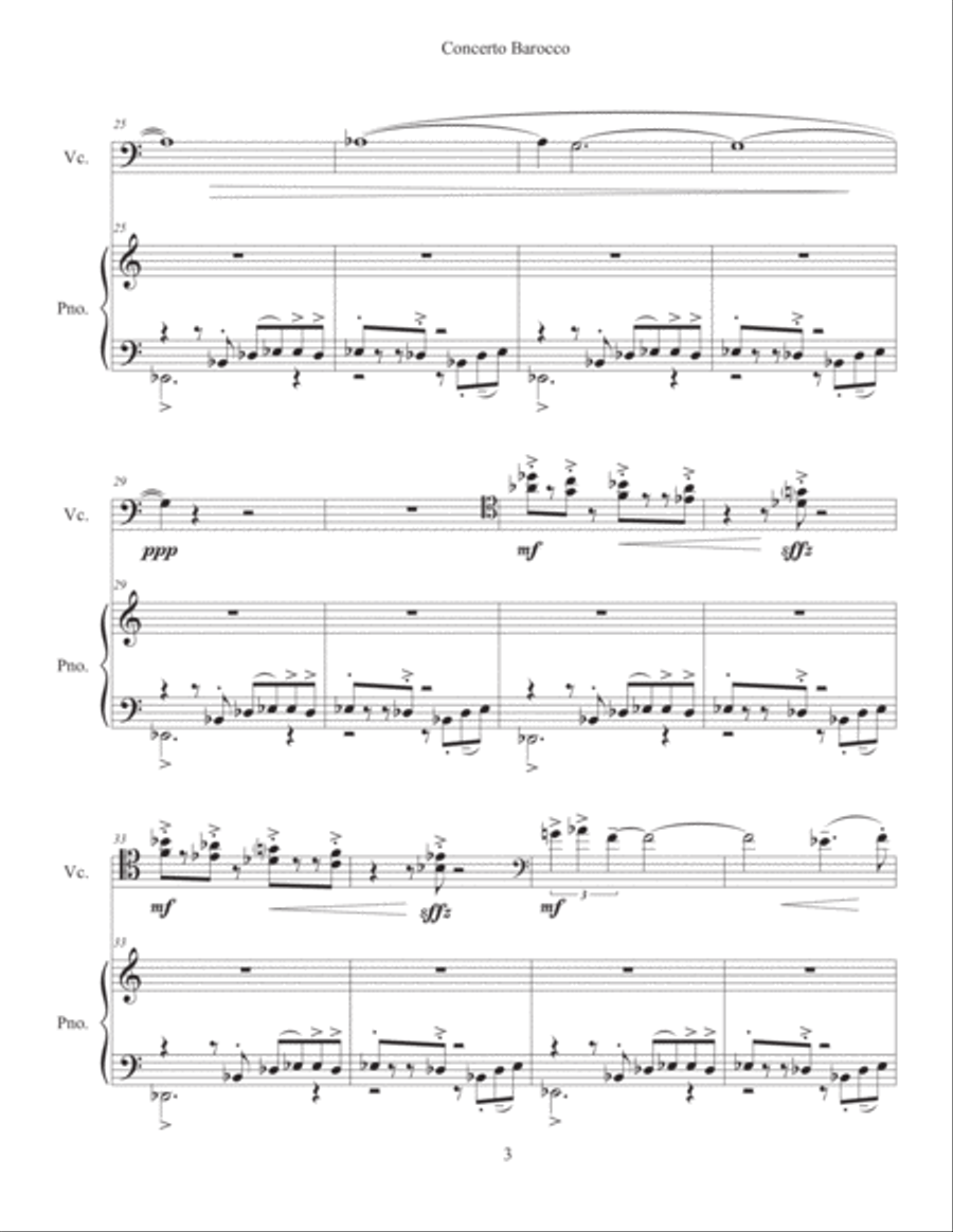 Concerto Barocco (2017) for cello and piano Piano scores gallery preview page 5