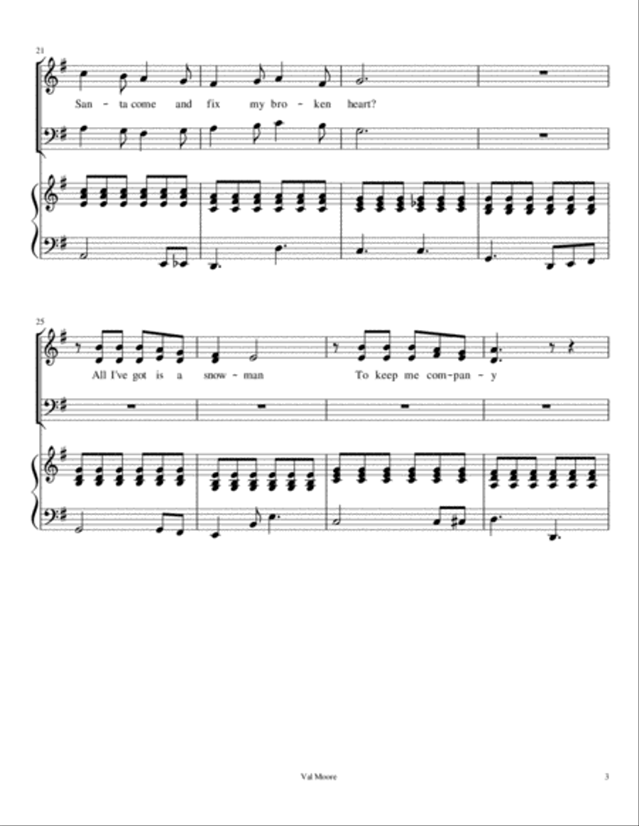 Santa, Can You Fix My Broken Heart 4-Part scores gallery preview page 3