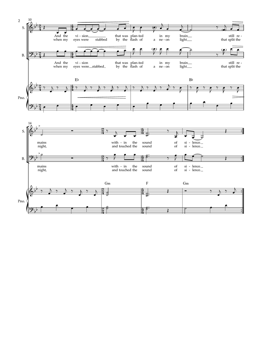 The Sound Of Silence 4-Part scores gallery preview page 3