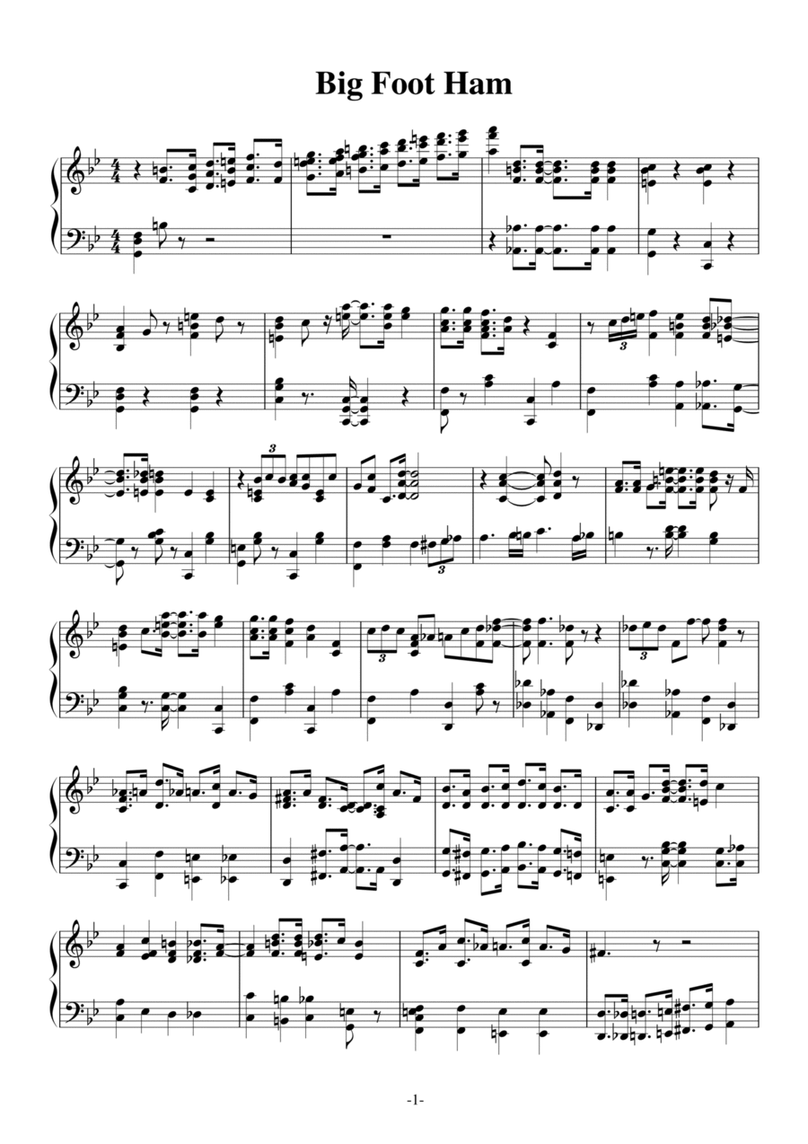 Big Foot Ham Piano Solo Digital Sheet Music Sheet Music Plus