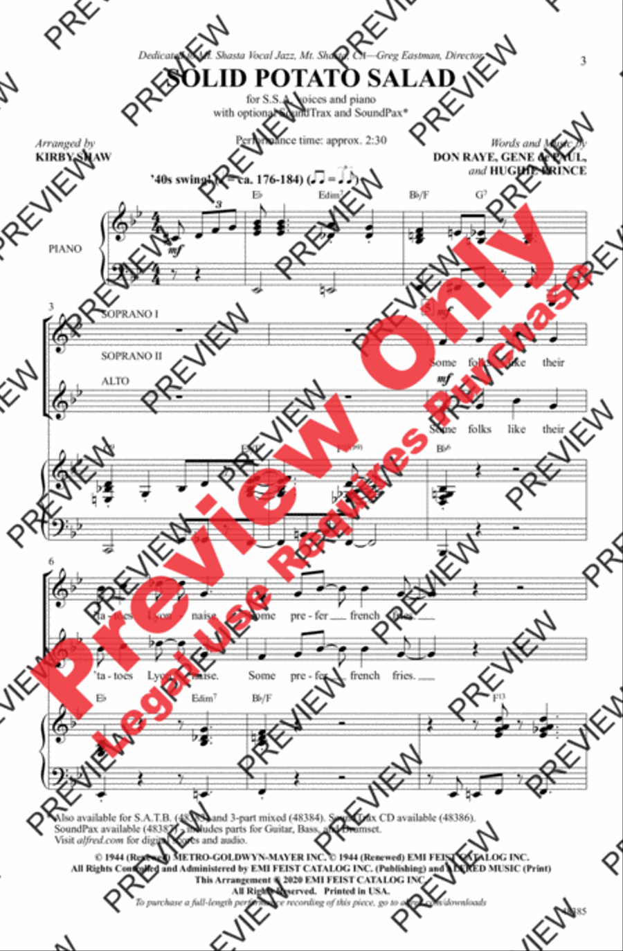 Solid Potato Salad Women's Choir scores gallery preview page 2
