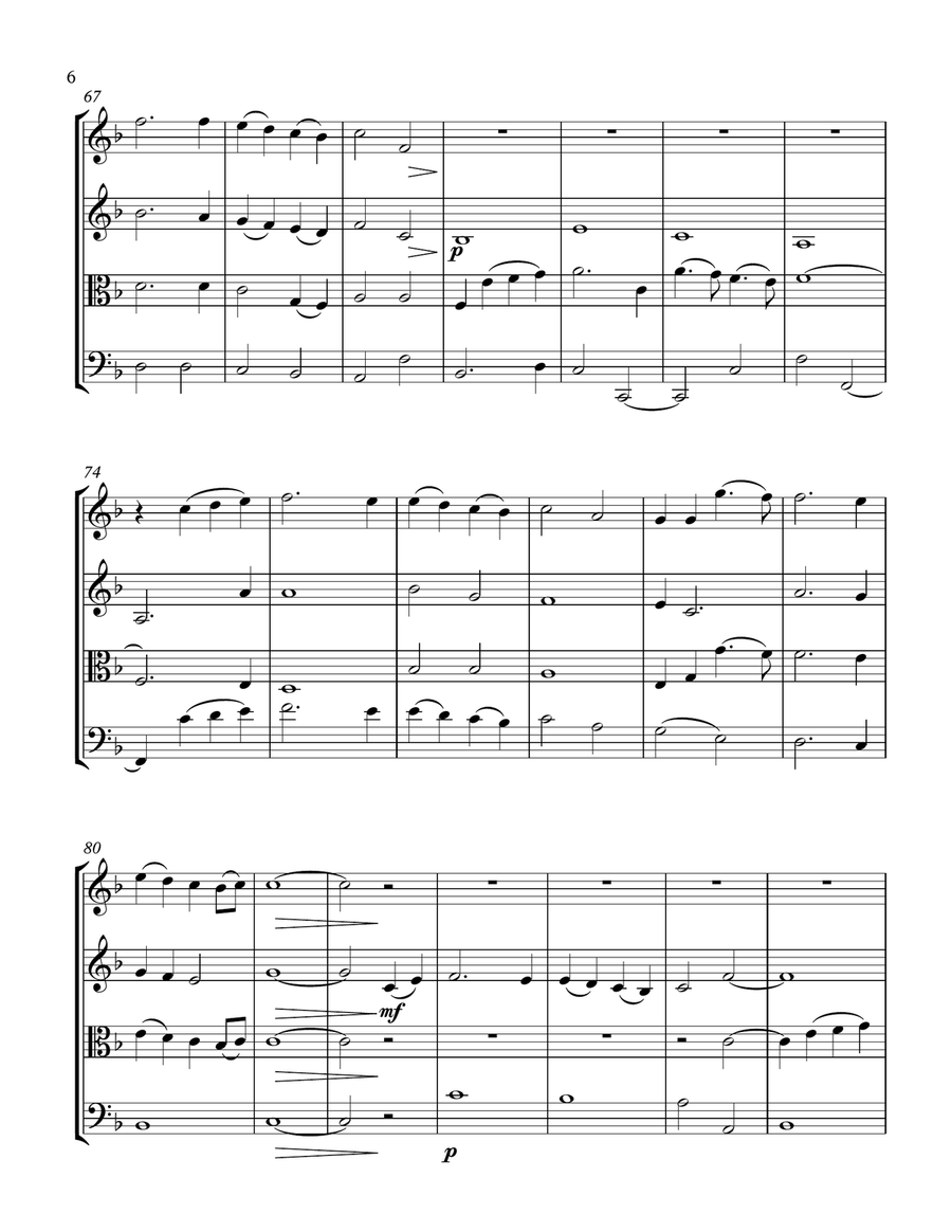 You Raise Me Up String Quartet scores gallery preview page 6