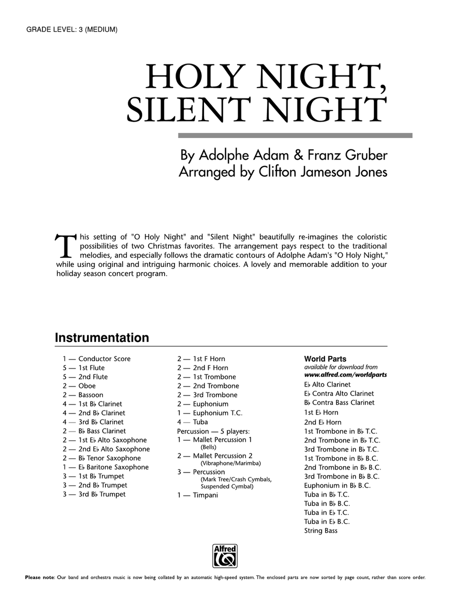 Holy Night, Silent Night: Score