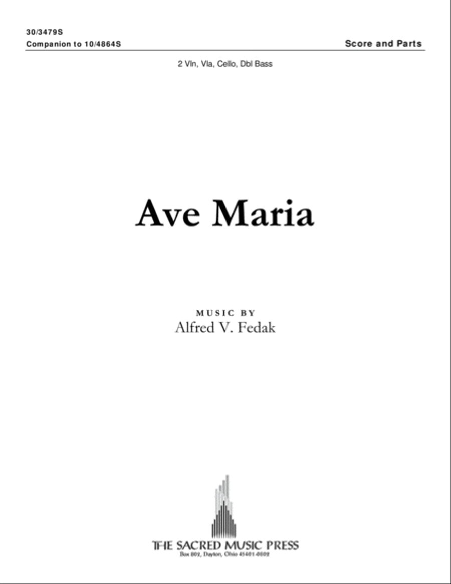 Ave Maria - String Ensemble Score and Parts Choir scores gallery preview page 2