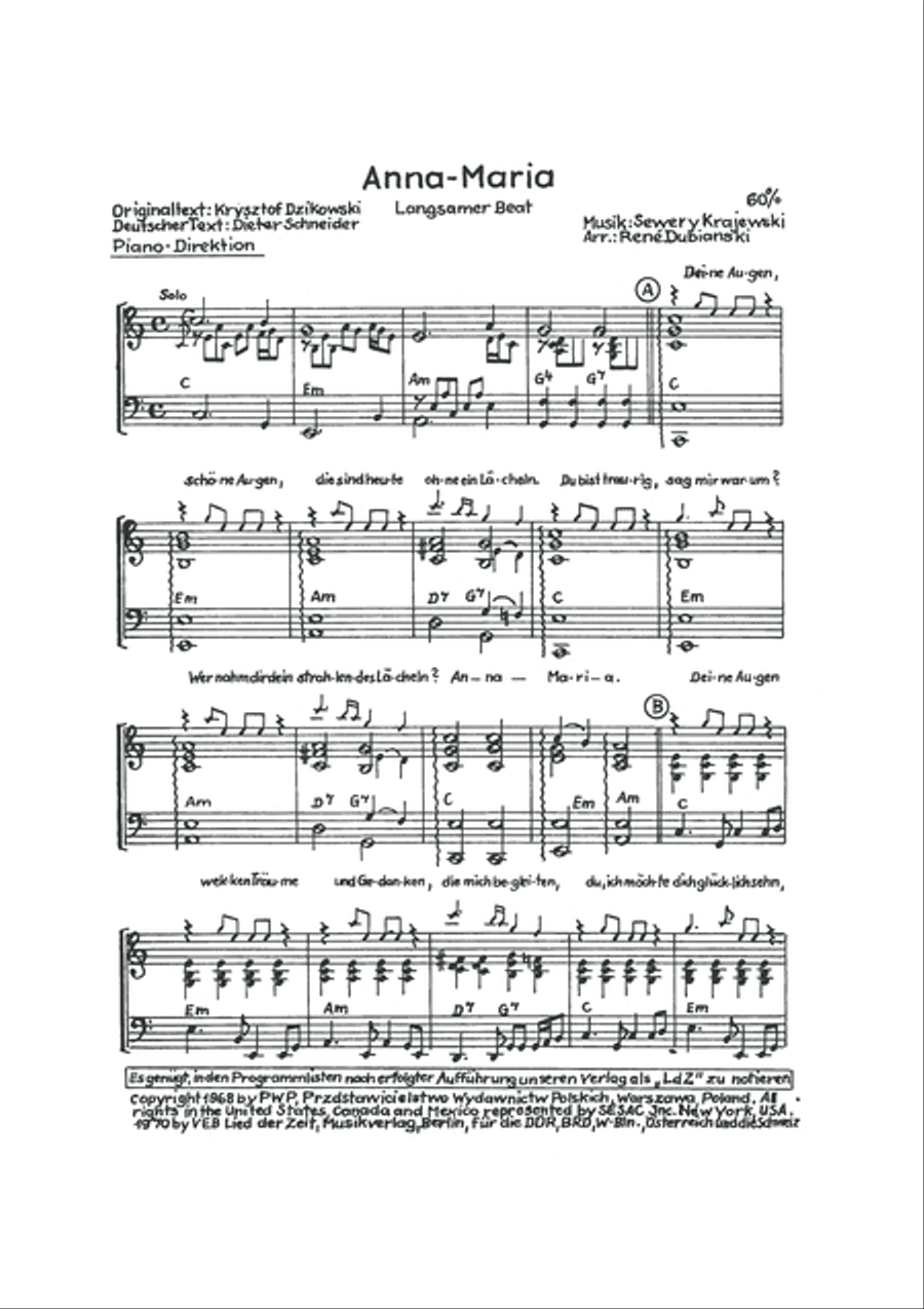 Anna Maria Anna Maria Piano, Vocal, Guitar scores gallery preview page 3