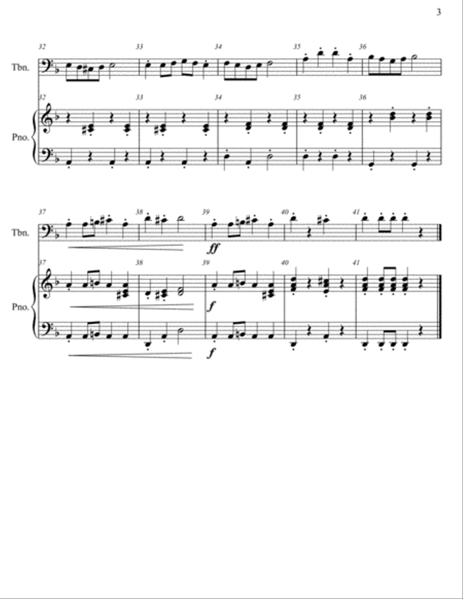 Down in the Dungeon - Trombone Piano Accompaniment scores gallery preview page 4