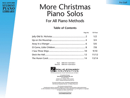 More Christmas Piano Solos - Prestaff Level image number null