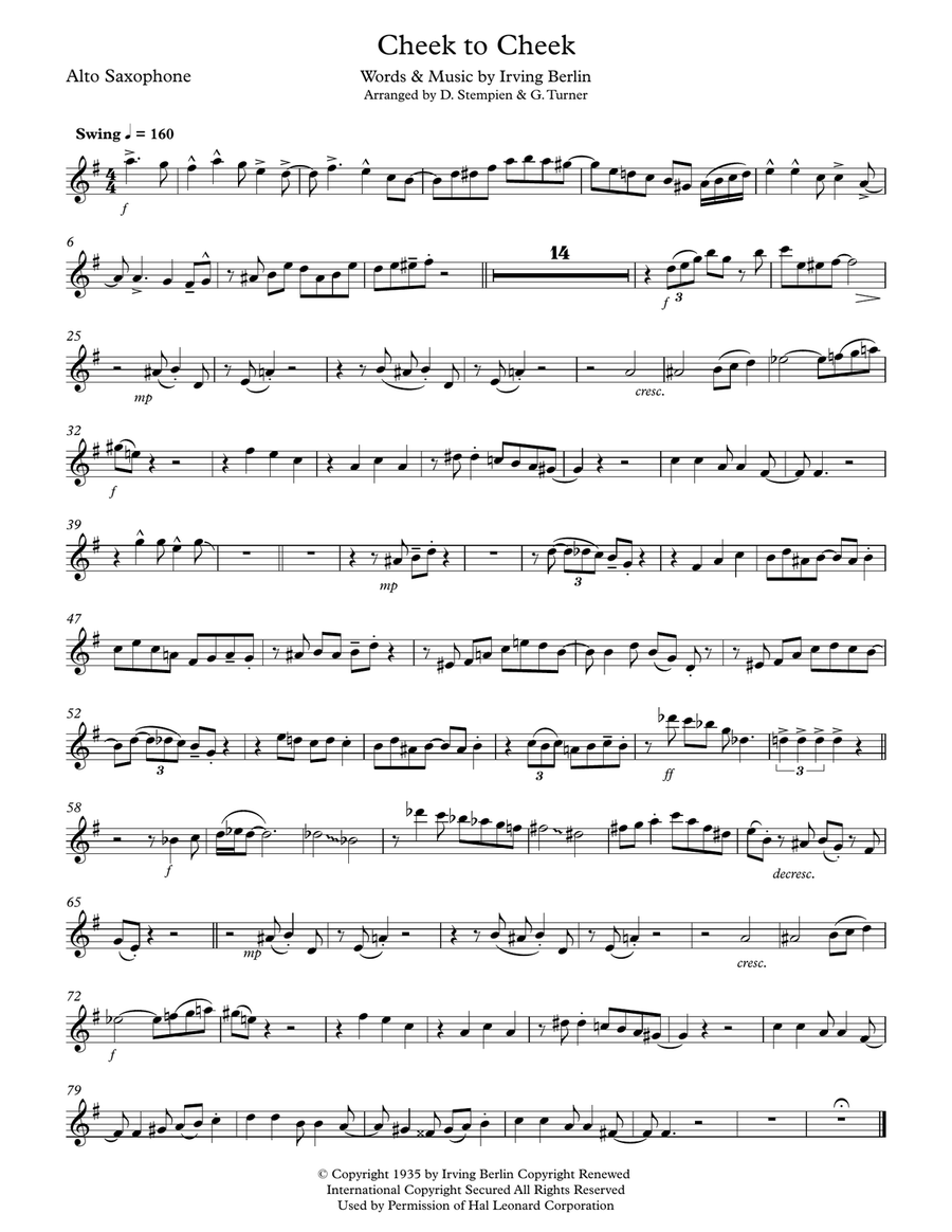 Cheek To Cheek Small Ensemble scores gallery preview page 6