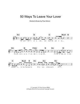 Book cover for Fifty Ways To Leave Your Lover