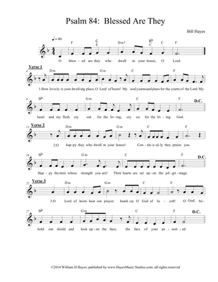 Psalm 84: Blessed Are They (leadsheet)
