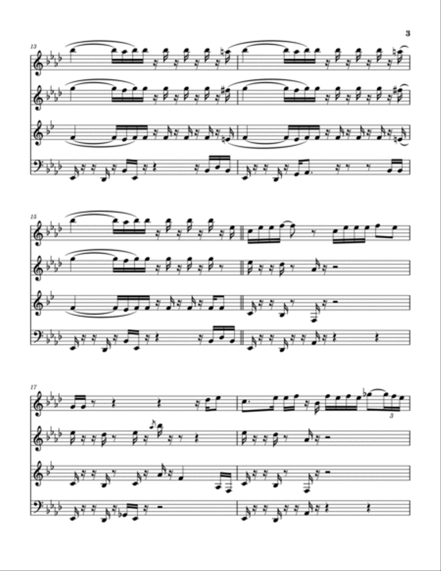 Big Yellow Taxi Woodwind Quartet scores gallery preview page 4