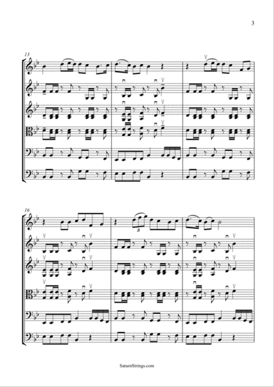One Love (people Get Ready) String Quartet scores gallery preview page 6