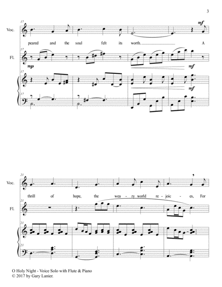SCORE - O Holy Night for SATB, Oboe (or Flute), and Harp (or Piano) — R.J.B.