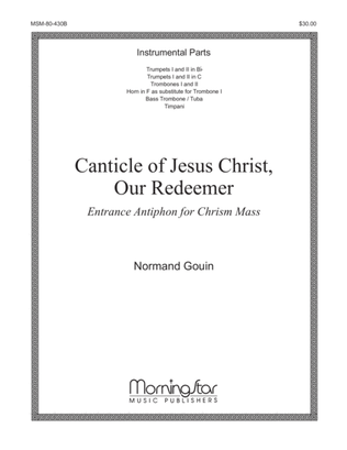 Book cover for Canticle of Jesus Christ, Our Redeemer (Instrumental Parts)