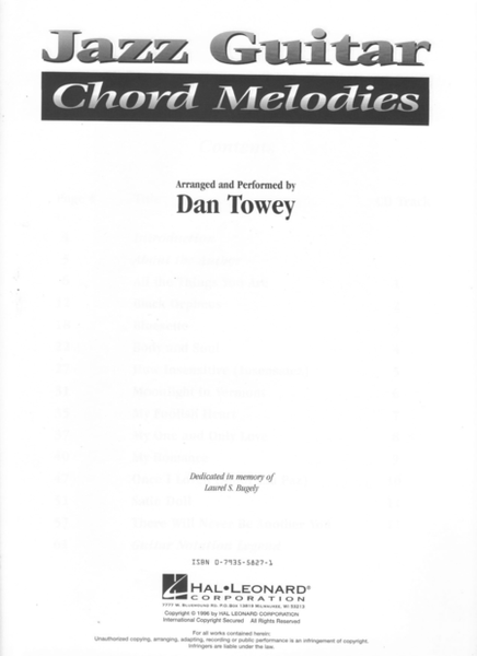 Dan Towey - Jazz Guitar Chord Melodies