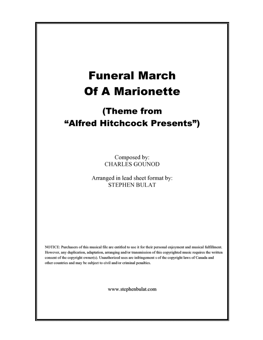 Funeral March Of A Marionette (Theme from "Alfred Hitchcock Presents") - Lead sheet (key of Am)