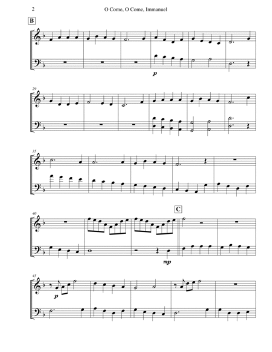 O Come, O Come, Immanuel (Emmanuel) - Marimba & Vibraphone Duet Marimba scores gallery preview page 2
