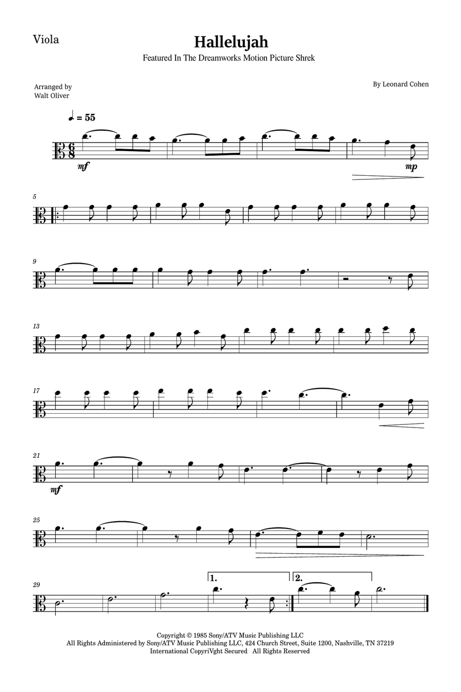 Hallelujah String Duet scores gallery preview page 3
