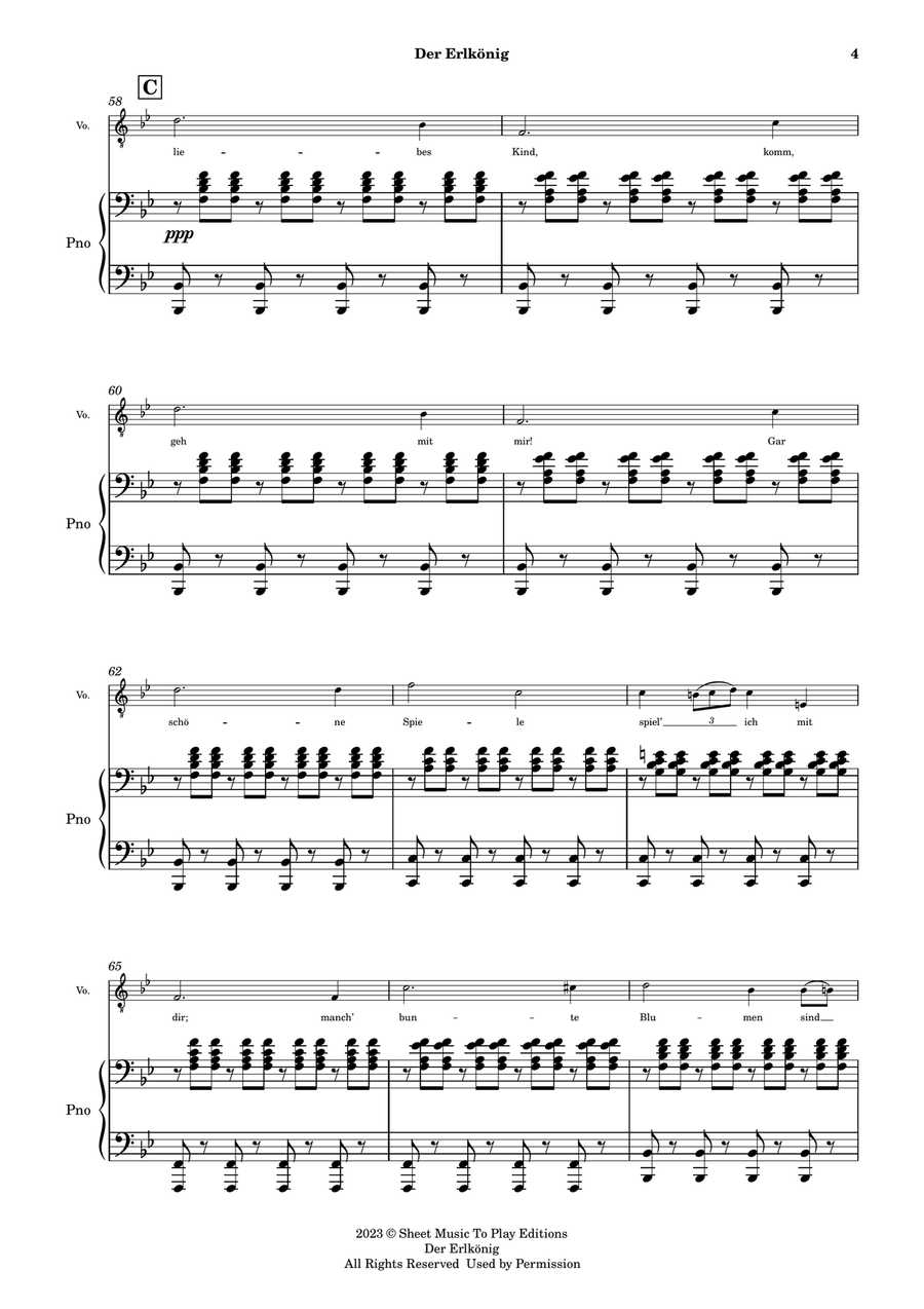 Der Erlkönig by Schubert - Voice and Piano - Original Key (Full Score and Parts) Piano, Vocal scores gallery preview page 5