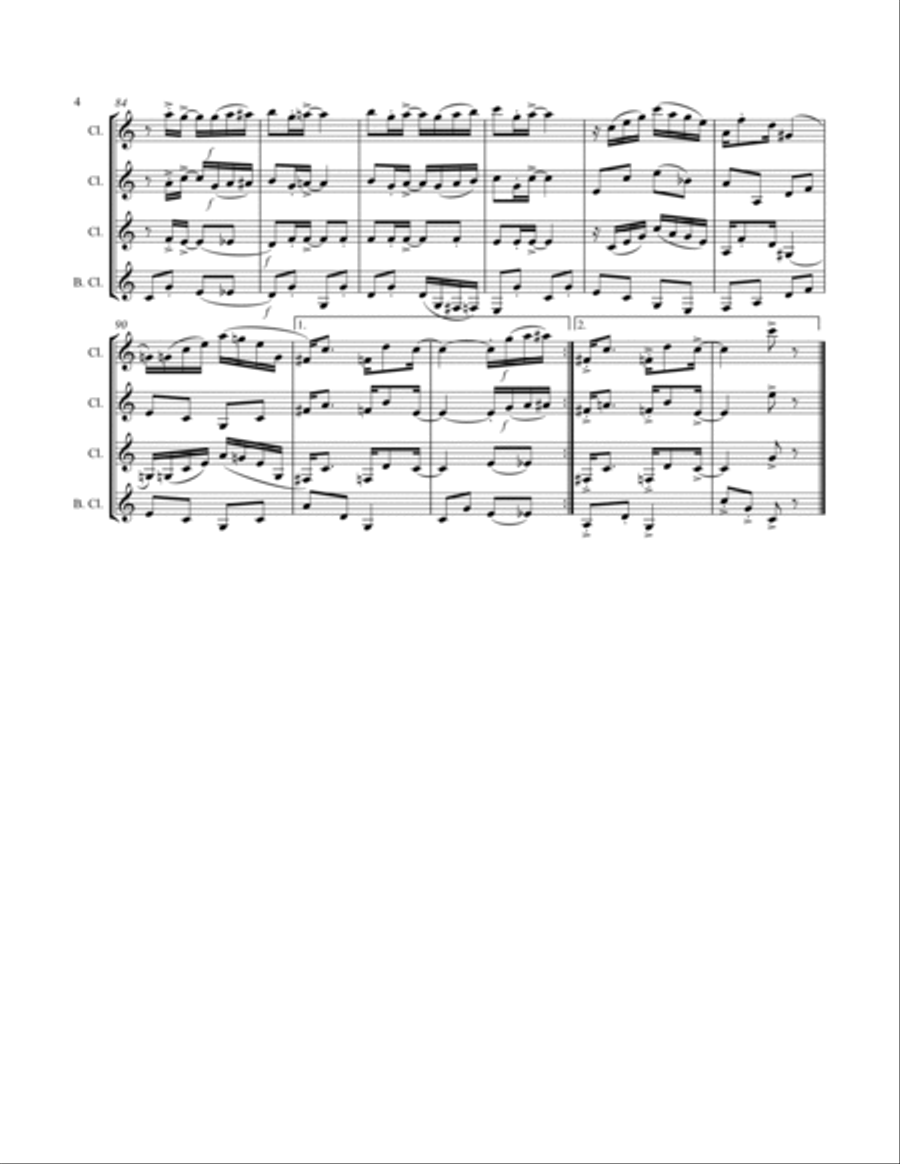 Joplin - “The Easy Winners” (for Clarinet Quartet) Clarinet Quartet scores gallery preview page 5