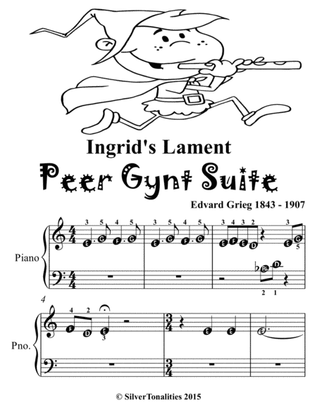 Ingrid’s Lament Peer Gynt Suite Beginner Piano Sheet Music 2nd Edition
