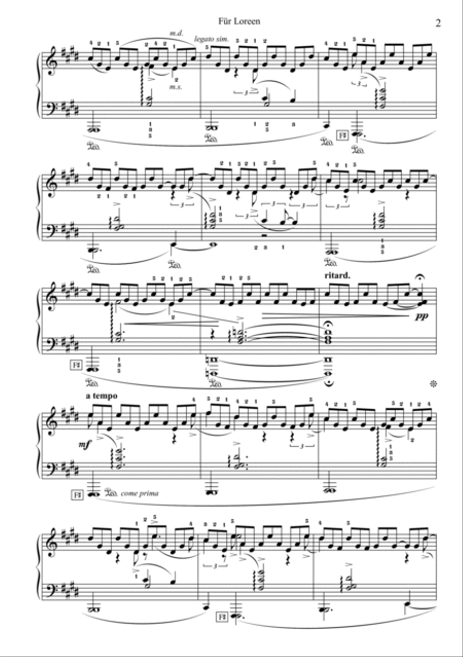 Für Loreen Piano Solo scores gallery preview page 2