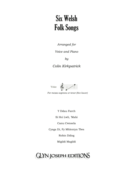 Six Welsh Folk Songs for Voice and Piano image number null
