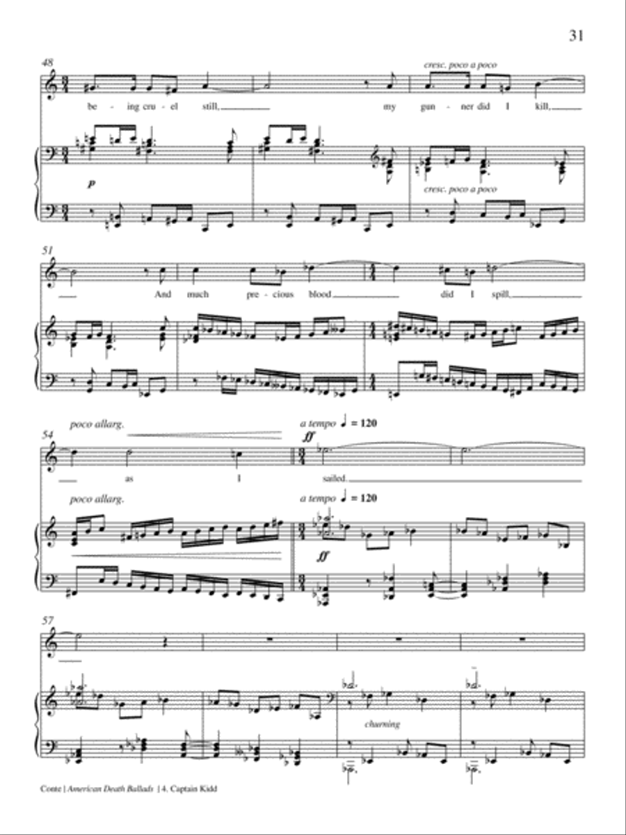 Captain Kidd from American Death Ballads Medium Voice scores gallery preview page 5