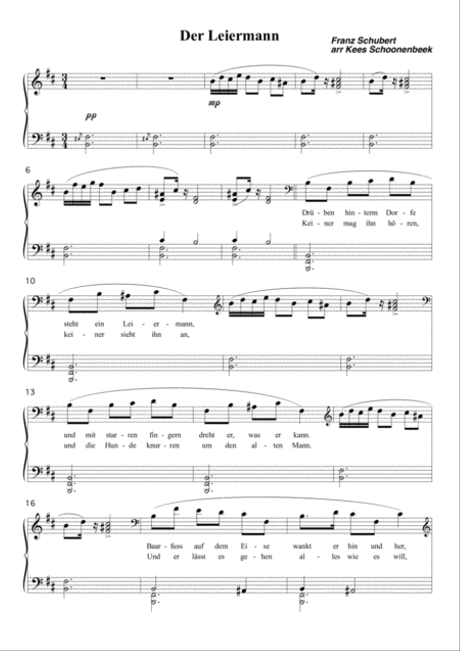 Der Leiermann Piano Solo scores gallery preview page 1