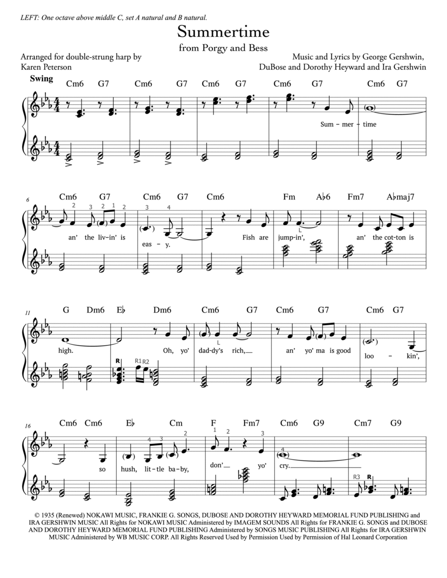 Summertime Harp scores gallery preview page 1