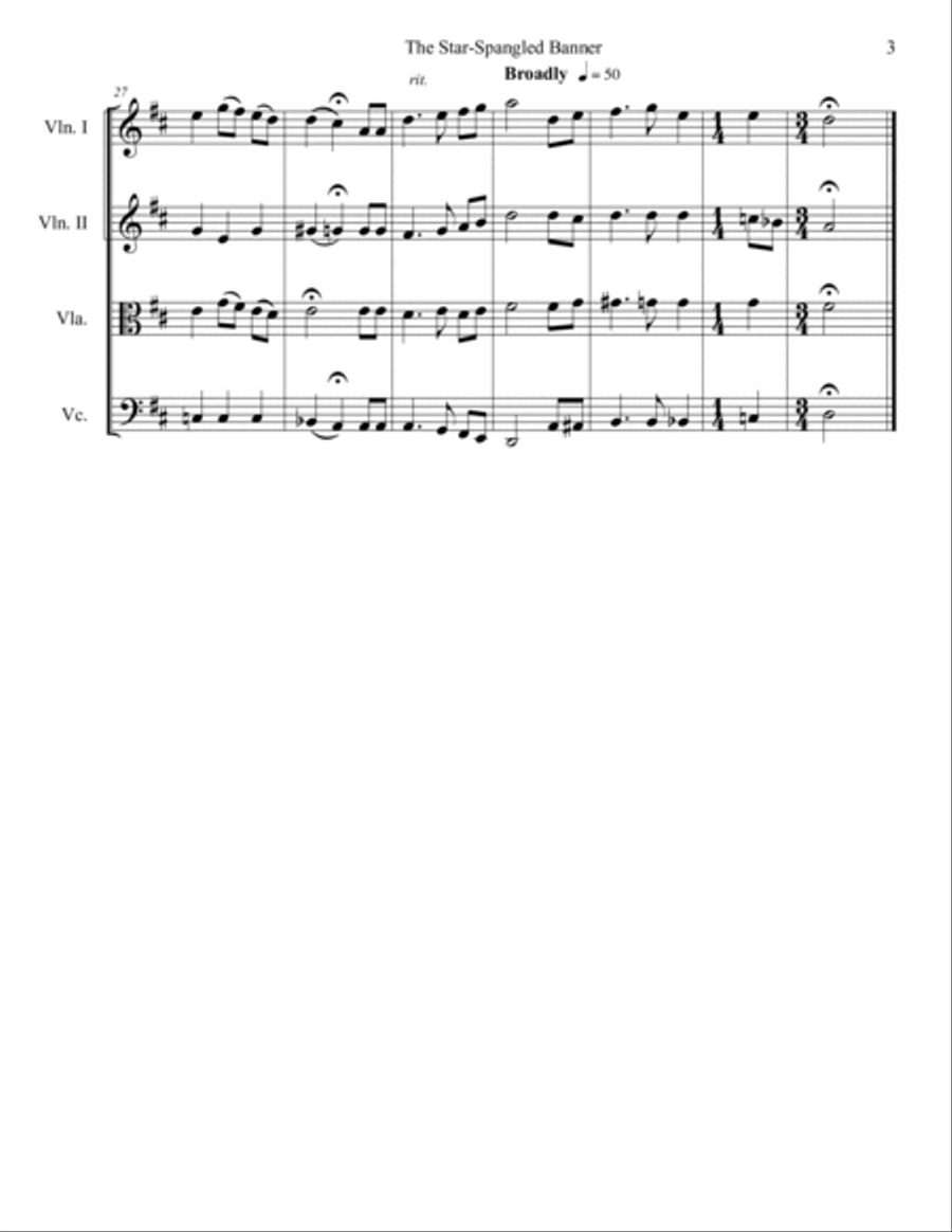 The Star-Spangled Banner (String Quartet) String Quartet scores gallery preview page 4