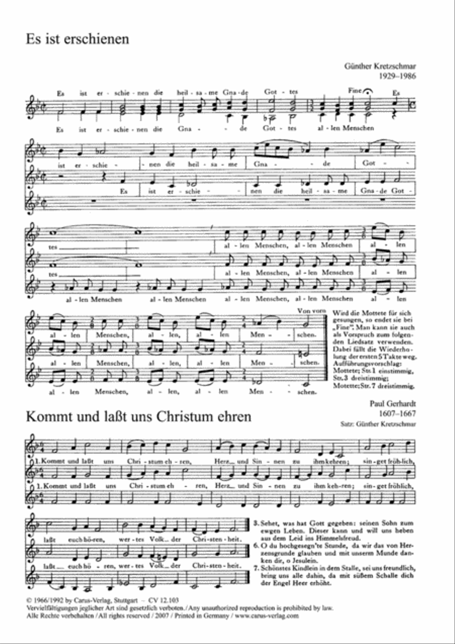 Acht Chorsatze fur Kinderchor von Becker-Foss, Ehlers, Kretzschmar und Tzschoppe Children's Choir scores gallery preview page 1