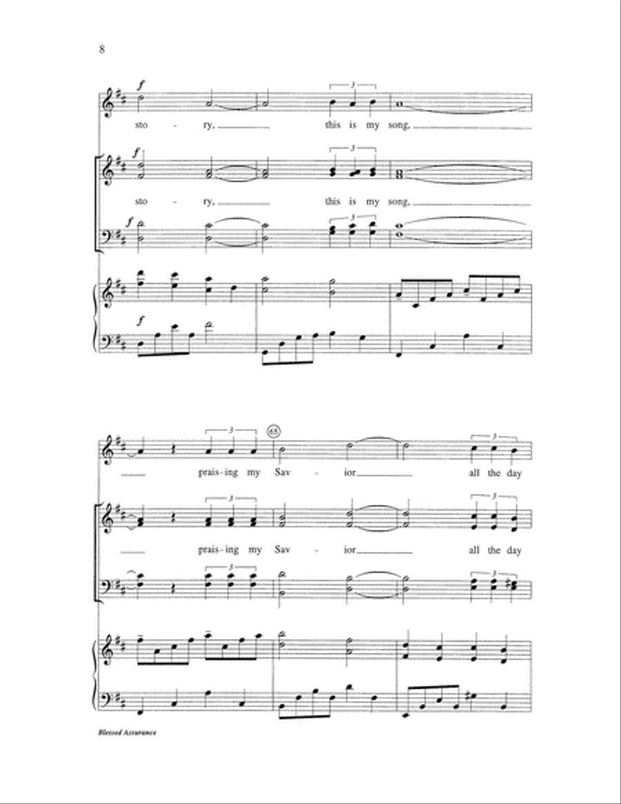 Blessed Assurance Blessed Assurance 4-Part scores gallery preview page 8