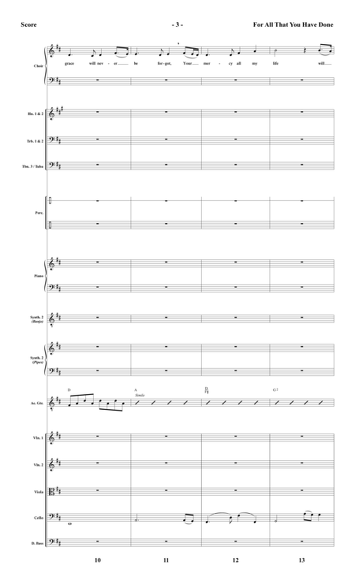 For All That You Have Done - Full Score