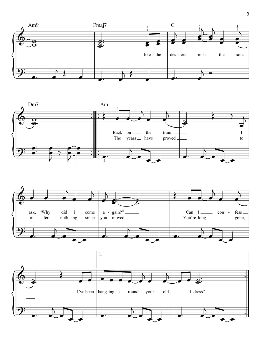 Missing Missing Easy Piano scores gallery preview page 3