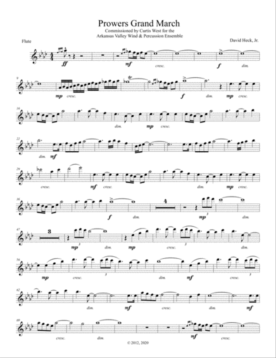 Prowers Grand March - flute Concert Band scores gallery preview page 1