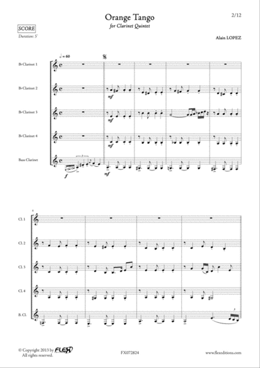 Orange Tango Orange Tango B-Flat Clarinet scores gallery preview page 2