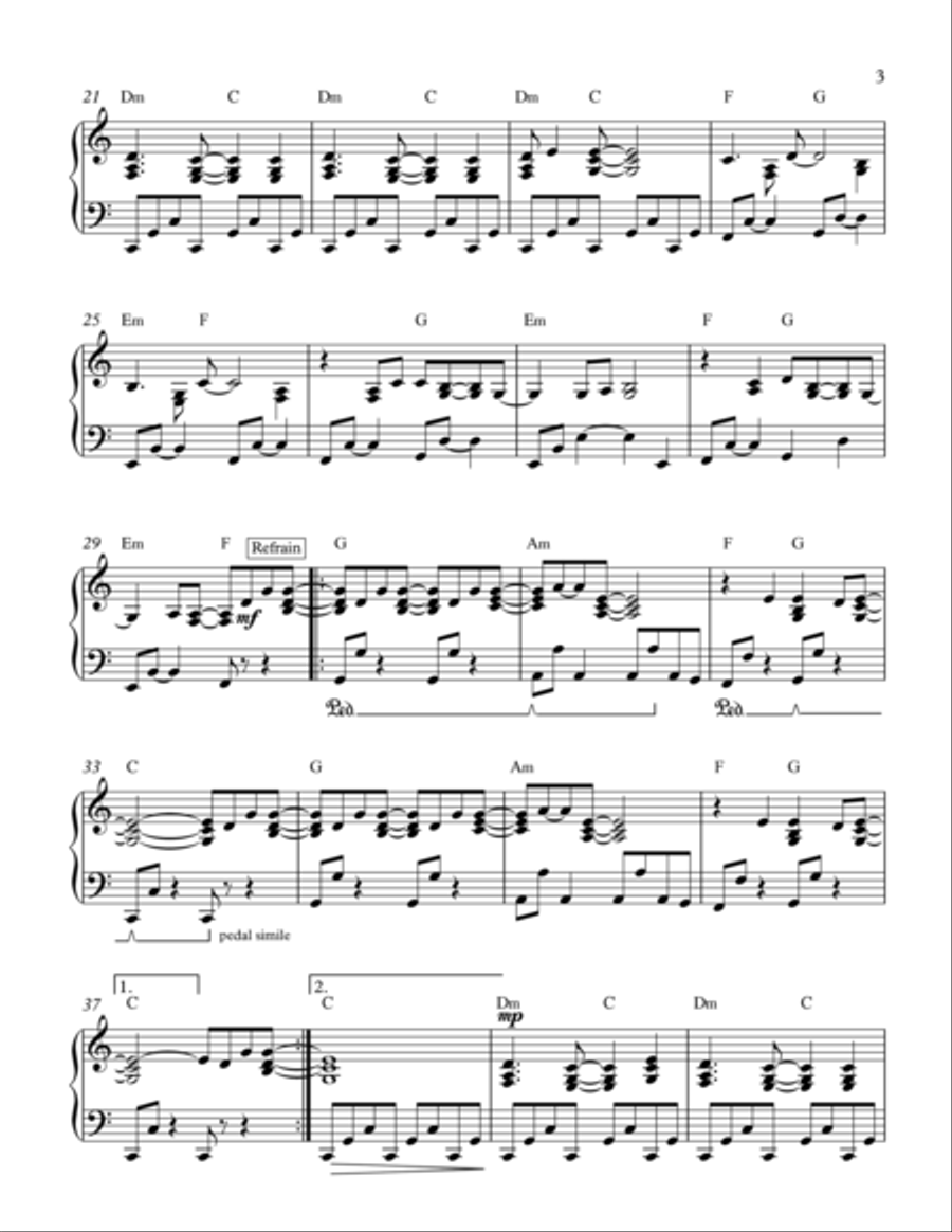 Time After Time Piano Solo scores gallery preview page 3