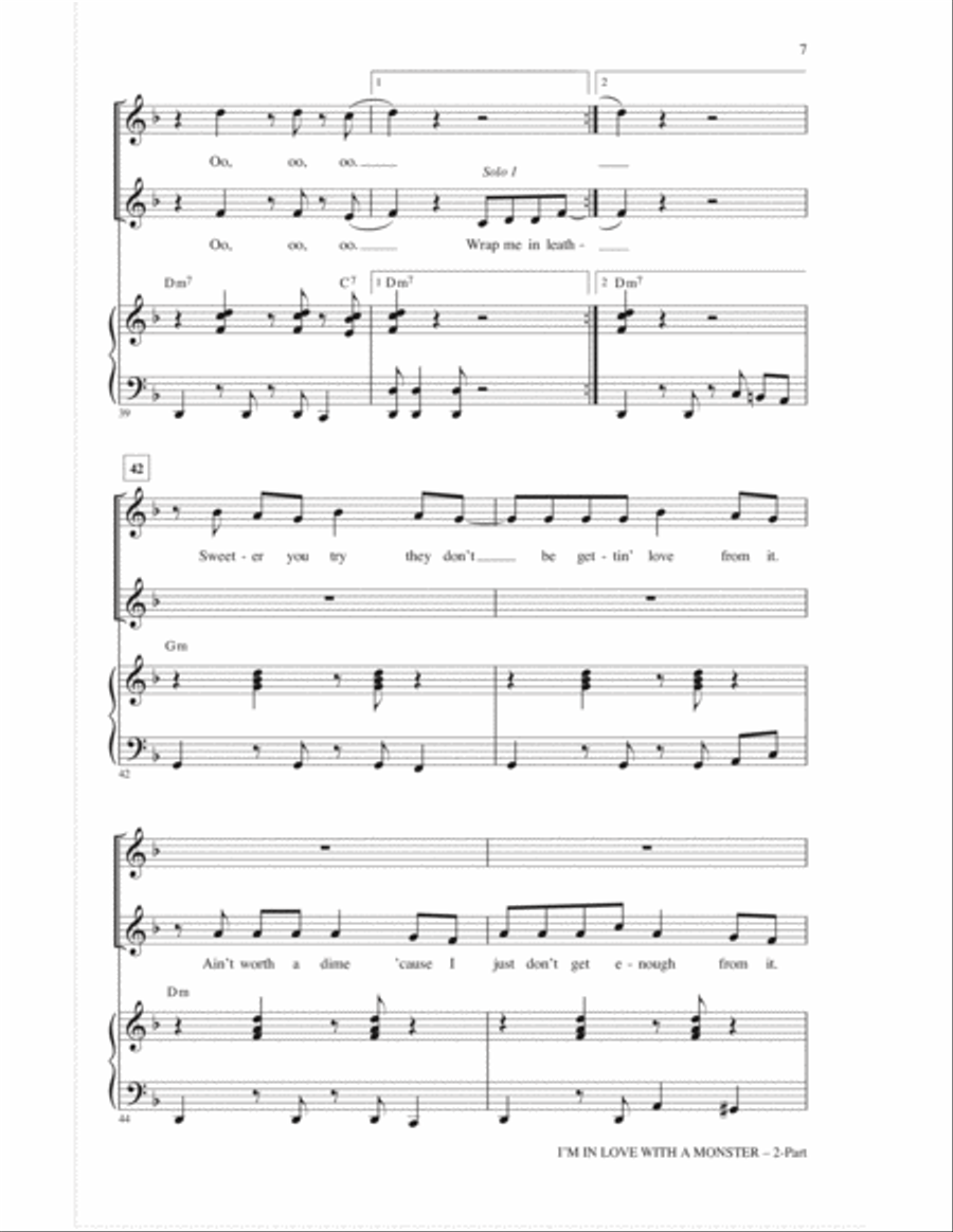 I'm In Love With A Monster 2-Part scores gallery preview page 6