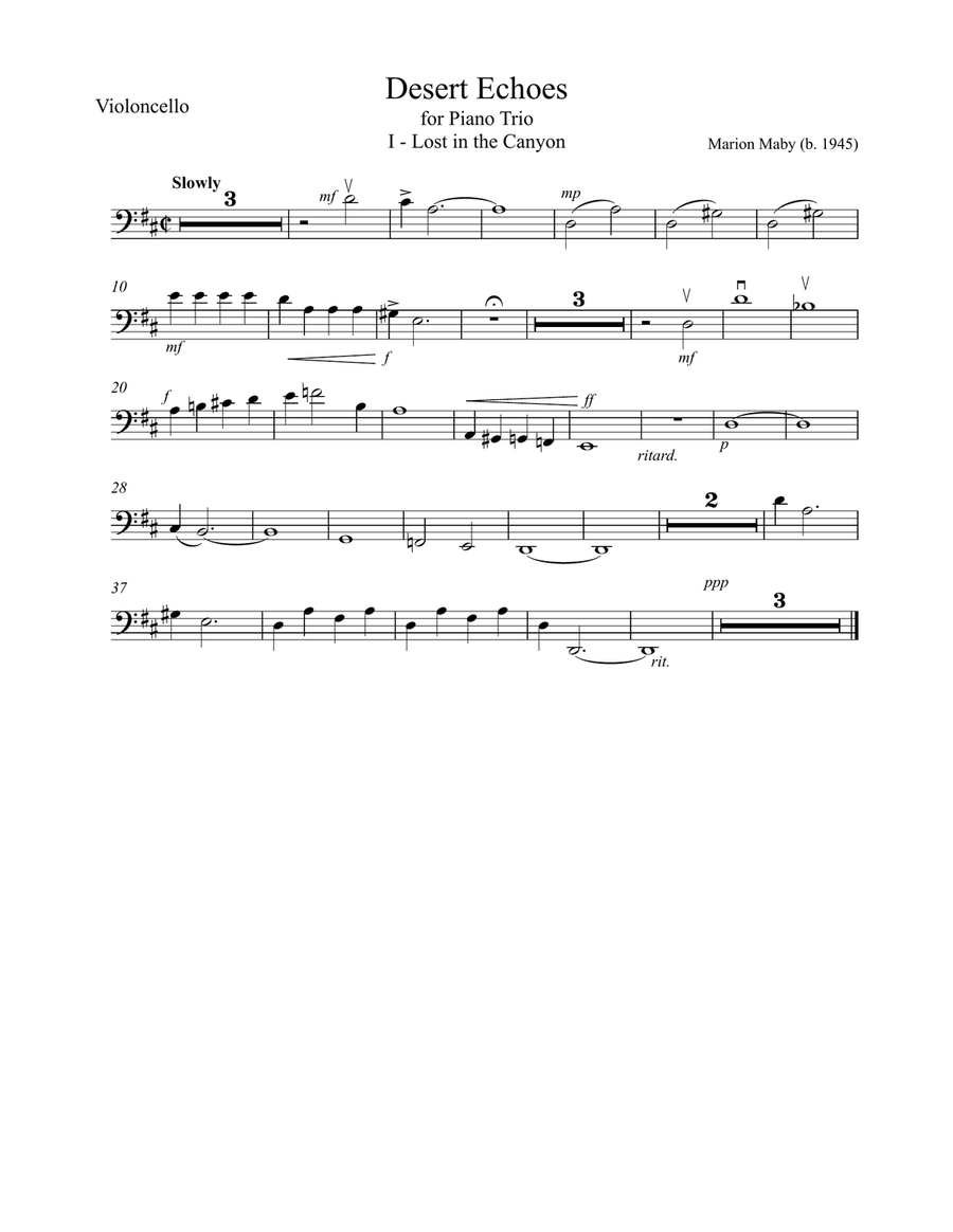 Desert Echoes for Beginning Piano Trio Piano Trio scores gallery preview page 5