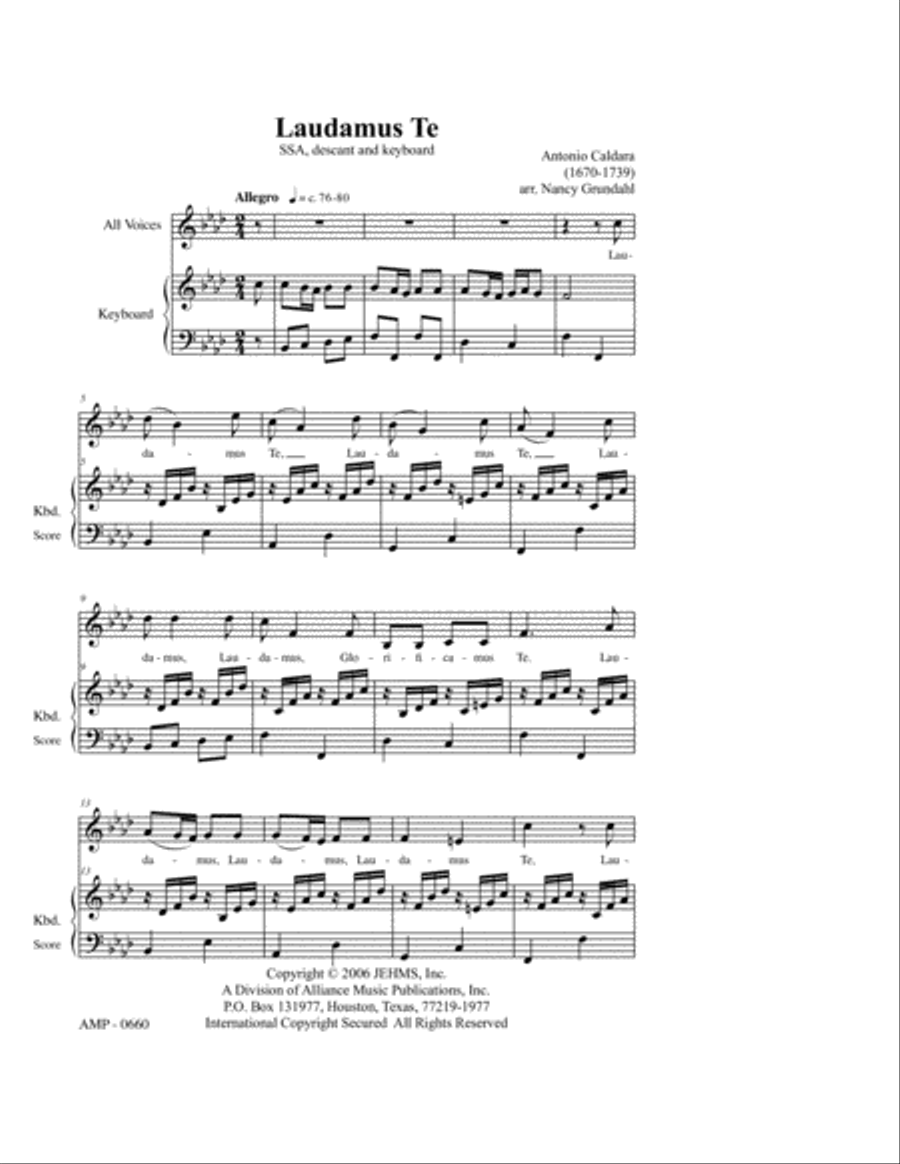 Laudamus Te Laudamus Te SSA scores gallery preview page 2