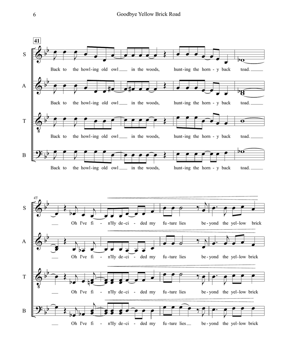 Goodbye Yellow Brick Road 4-Part scores gallery preview page 6