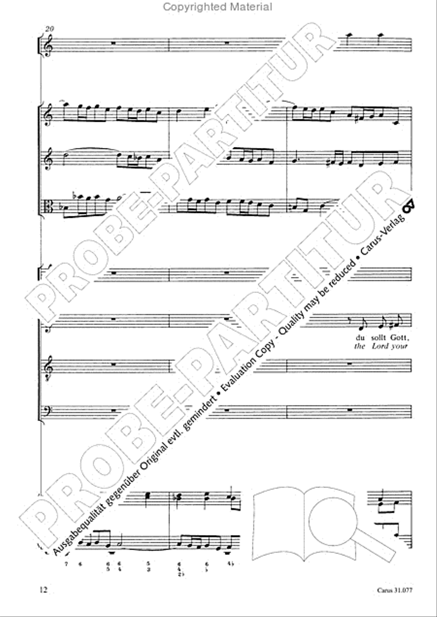 The Lord your God you shall now be loving (Du sollt Gott, deinen Herren, lieben) 4-Part scores gallery preview page 13
