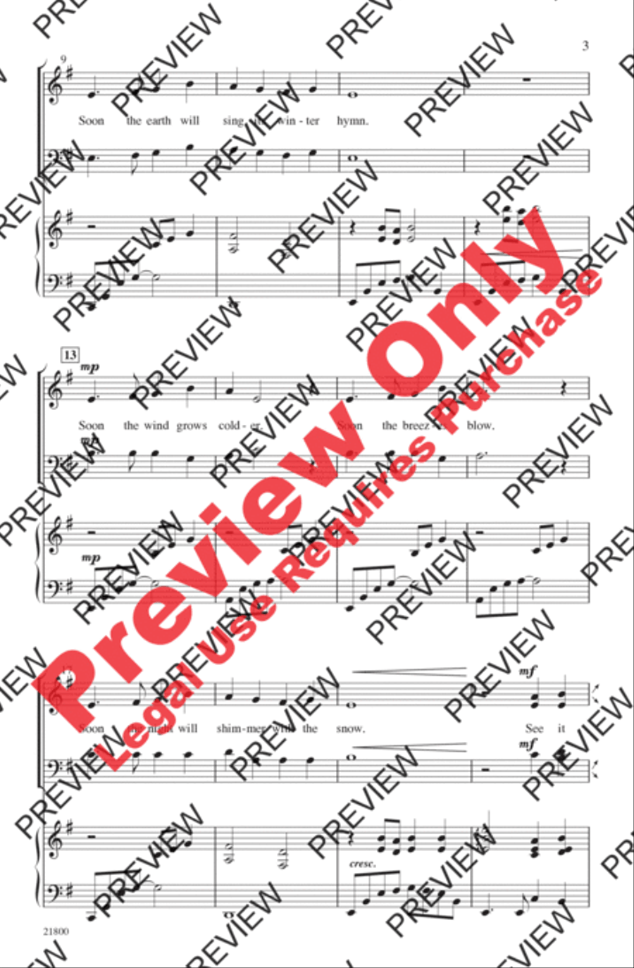 The Snow Begins to Fall The Snow Begins to Fall 4-Part scores gallery preview page 3