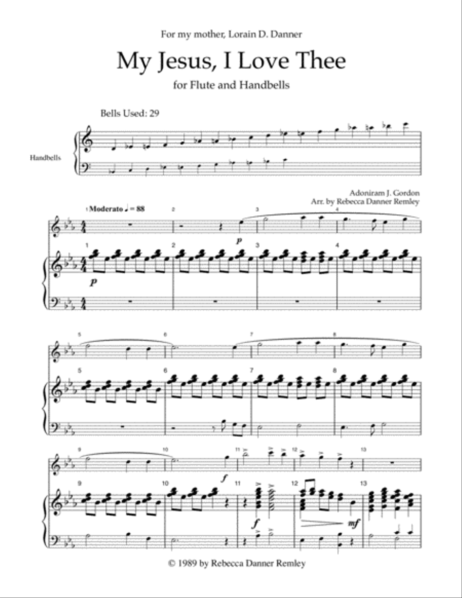 My Jesus, I Love Thee Handbell Choir scores gallery preview page 3