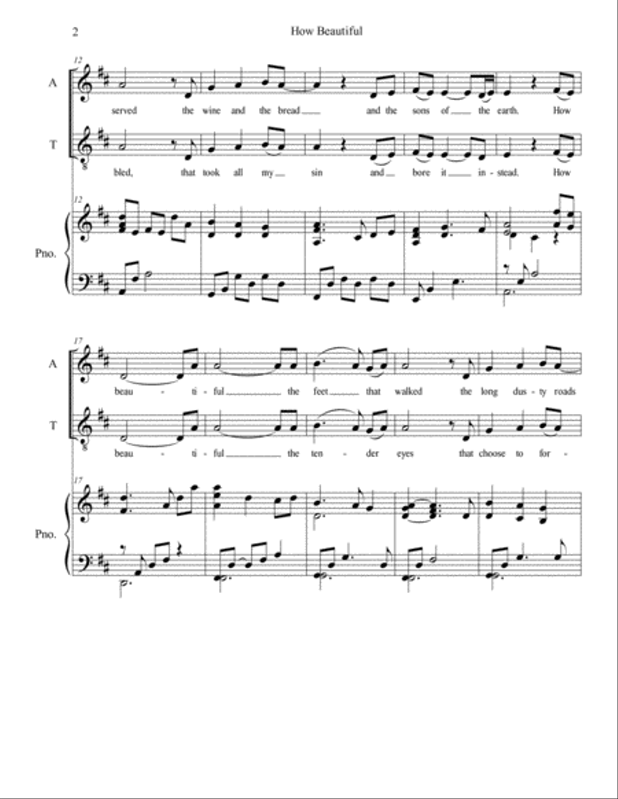 How Beautiful Piano scores gallery preview page 2