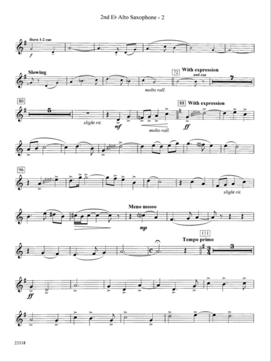 Ceremonial Fanfare: 2nd E-flat Alto Saxophone Concert Band scores gallery preview page 2