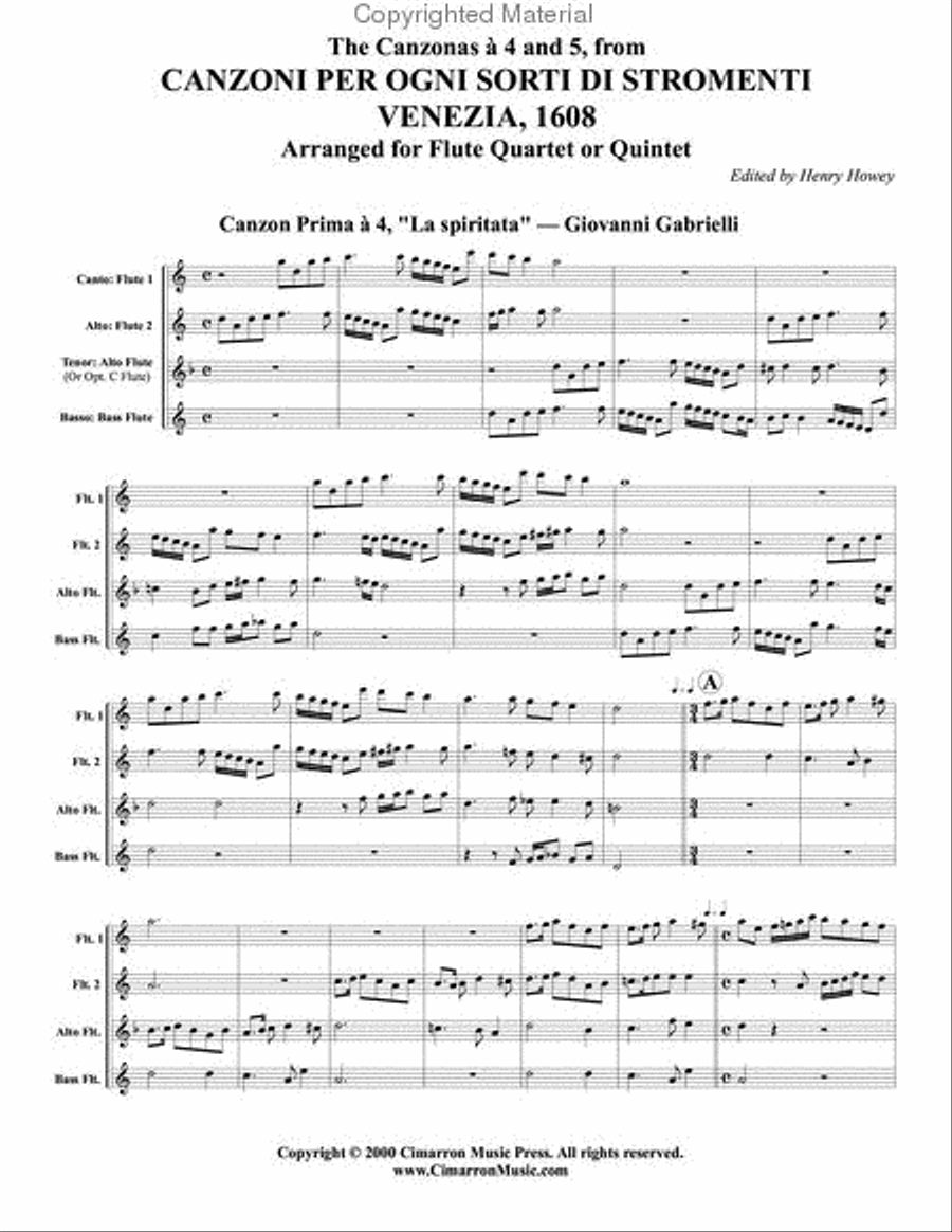 16 Canzoni Flute Quartet scores gallery preview page 2