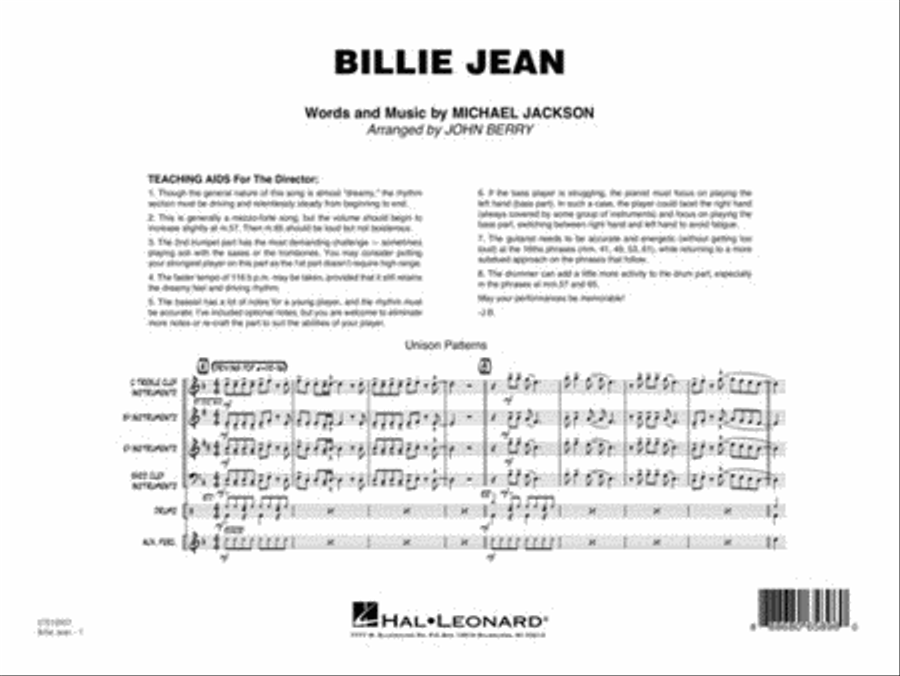 Billie Jean Billie Jean Jazz Ensemble scores gallery preview page 2