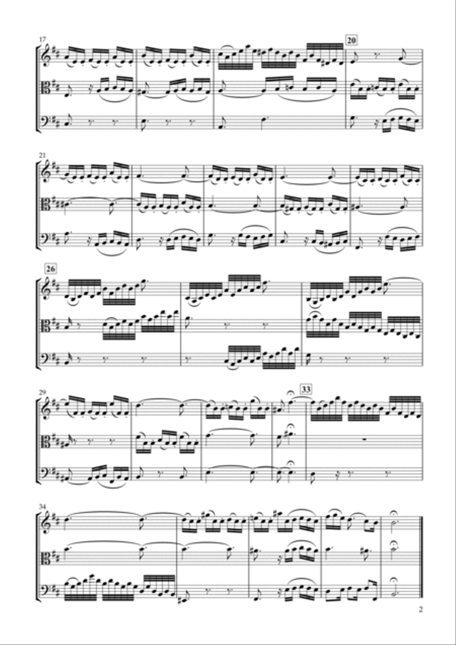 Sinfonia No.15 BWV.801 for String Trio String Trio scores gallery preview page 2